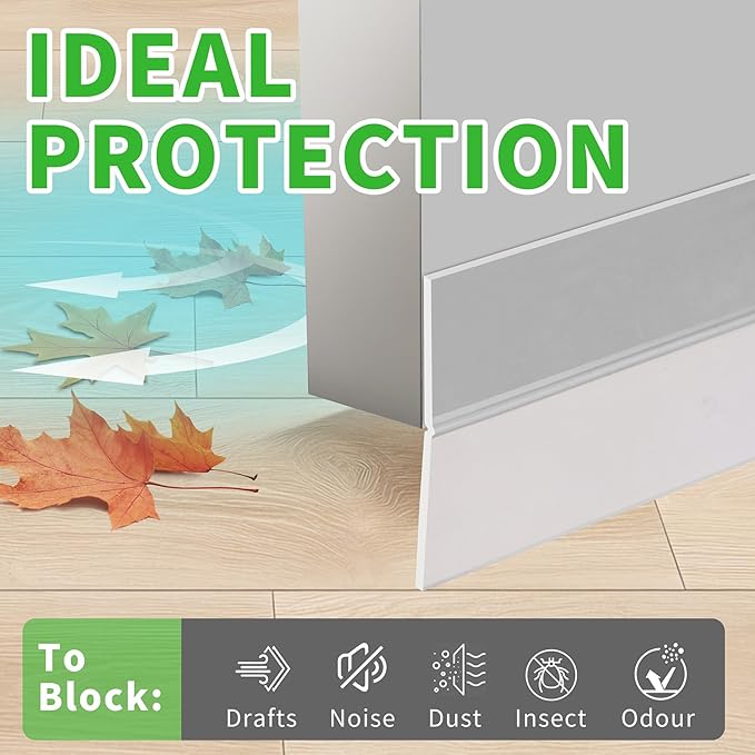 Weather Stripping Door Seal – 33ft Extra-Wide Silicone, Strong Adhesive, Seals Large Gaps for Maximum Winter Cold Protection and Weatherproofing, 1.8in Transparent
