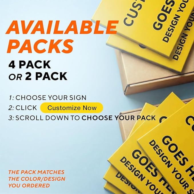 Custom Metal Signs, Personalized Aluminum, Customized Safety, Business Signs, Waterproof Outdoor, White Aluminum (Yellow Background, 7x7 In)
