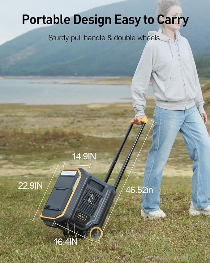 VTOMAN FlashSpeed Pro 3600 Portable Power Station, 3600W 2816Wh Solar Generator with 2Hr Fast Charge, UPS Home Backup & Outdoor Power for Camping, RV, Power Outage, Emergencies (with Wheels)