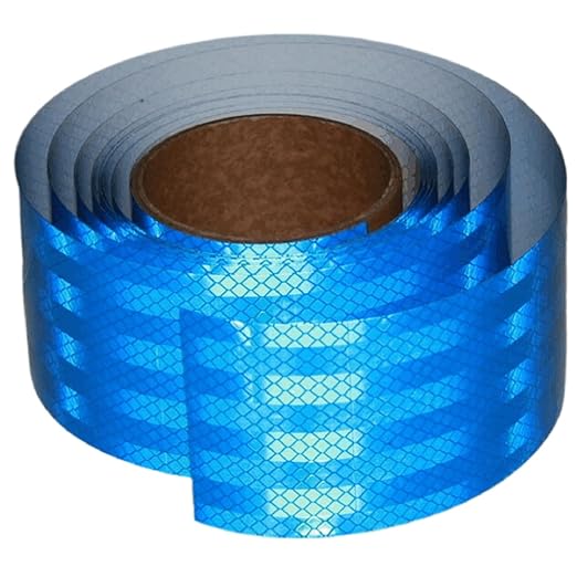 Industrial Non Fading Reflective Tape Blue 3 inch Wide, Outdoor Waterproof High Visibility Safety Adhesive Reflector Strips (10 feet)