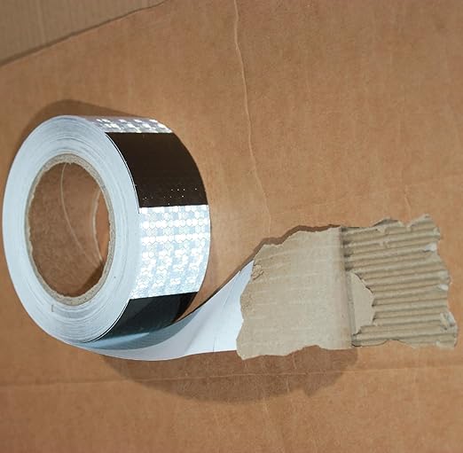 Black and White Reflective Tape Outdoor Waterproof 2 Inch x 168 Feet, Warning Reflector, Night Safety Stickers for Bicycles