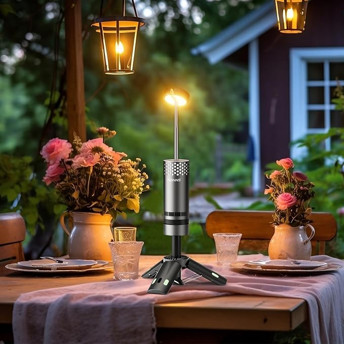 Camping Lights Rechargeable, Detachable Camping Lantern with Stand, Telescopic Waterproof Camp Lamp, Magnetic Work Hanging Light, LED Tent Flashlights for Emergency (Slate Gray Pro)