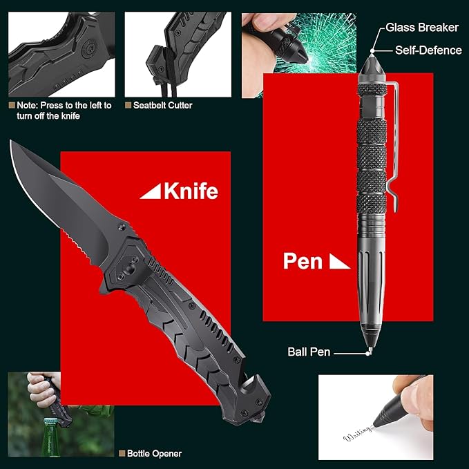 Gifts for Men, Women, Dad Christmas PIXATO Survival Kits, Survival Gear and Equipment 116-in-1, Emergency Kit with First Aid Kit, Tactical Pen, Fishing Kit, Headlamp for Camping, Hiking, Hunting