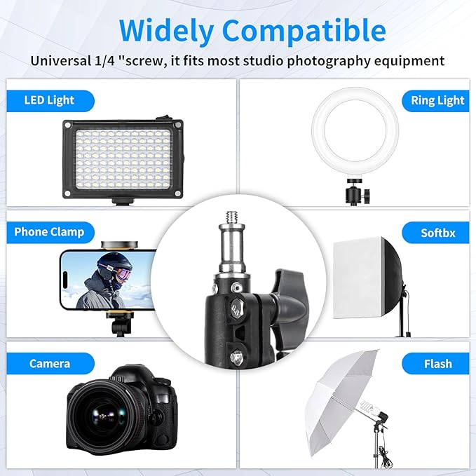 2 Pack Adjustable 7ft Aluminum Photography Light Stand, Portable Light Tripod, for Lighting Stand Speedlight, Flash, Softbox,Strobe Light, Camera, Photographic Portrait
