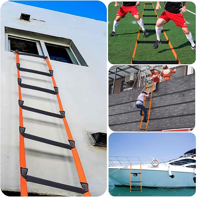 Fire Escape Ladder, 32.8 Feet Emergency Fire Ladder, 3-5 Story Homes Reusable Safety Rope Ladder for Kids and Adults
