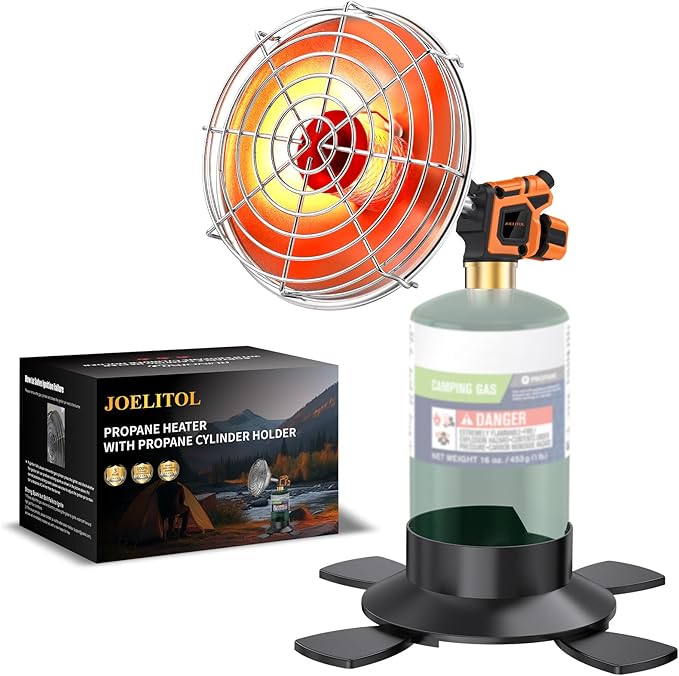 Propane heater, 9200 BTU Portable Propane Heater with Foldable Gas Cylinder Stand for Camping, Tent, Hiking, Ice Fishing, and Hunting(Fuel Cylinder Not Included)