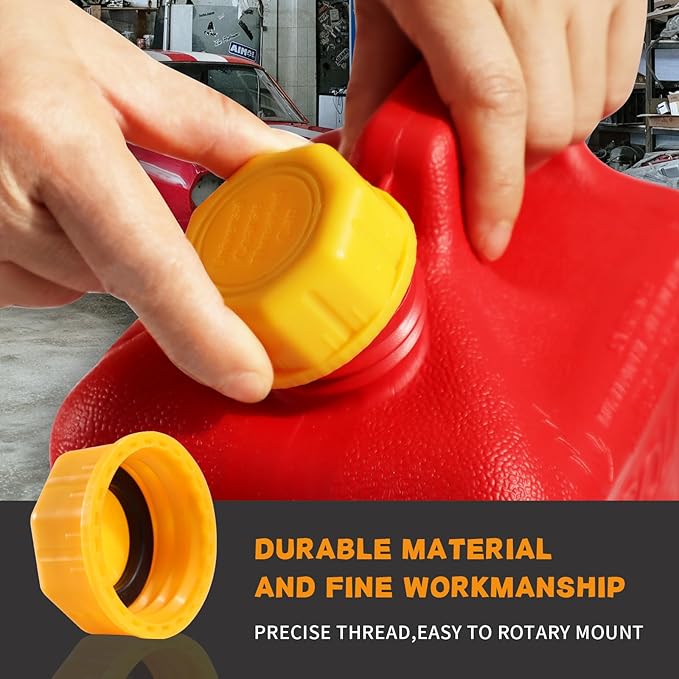5 Gallon Gas Can Cap - Durable Replacement Lid with Coarse Thread for Gasoline and Diesel Fuel Cans, Perfect for Portable Tanks and Small Gas Containers (Pack of 6)