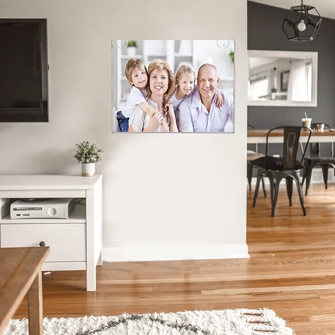 PecMuikee Acrylic Sign Holder 8.5x11 Horizontal, Wall Mount Acrylic Sign Holder and Plastic Paper Display Ad Frame bonus with 3M Tape and Mounting Screws for Restaurants, Office, Market, Store, 6 Pcs