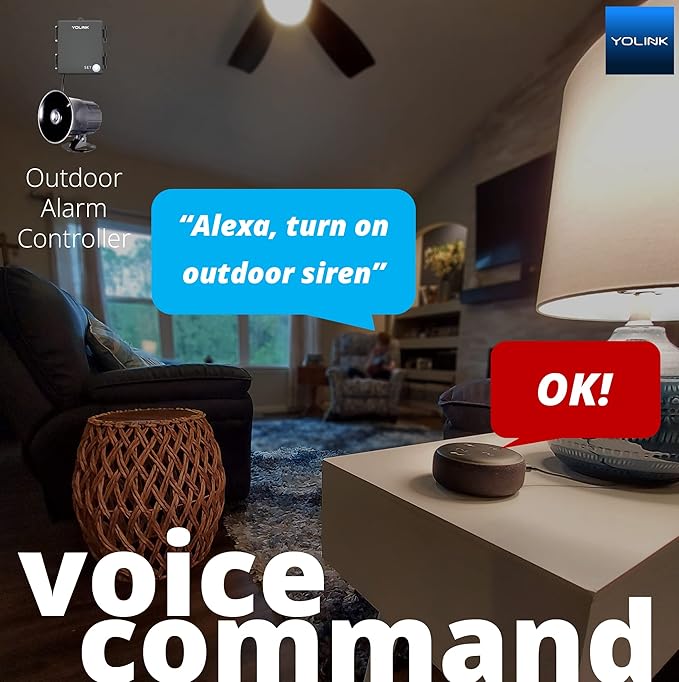 YoLink Outdoor Security Siren & Smart Alarm Controller Kit - Loud 110 dB, Wireless, Battery-Powered, 1/4 Mile Range, Android-iOS App, Alexa, Google, IFTTT, Home Assistant, Hub Required!