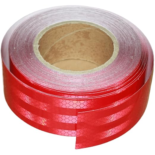 Industrial Non Fading Reflective Tape Red Outdoor Waterproof 2 inch, High Visibility Safety Warning Adhesive Stickers (66 feet)