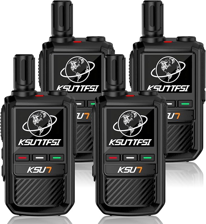 Lifetime Free Global Rapid Walkie Talkies Unlimited Range Nationwide PTT 4G LTE PoC Long Range Two Way Radio 5000 Miles Long Distance with Flashlight for Family,Outdoor,Logistics (4 Pack with SIM)
