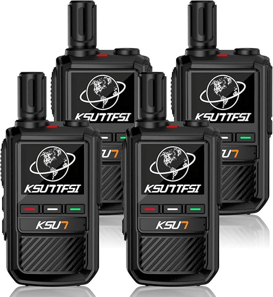 Lifetime Free Global Rapid Walkie Talkies Unlimited Range Nationwide PTT 4G LTE PoC Long Range Two Way Radio 5000 Miles Long Distance with Flashlight for Family,Outdoor,Logistics (4 Pack with SIM)