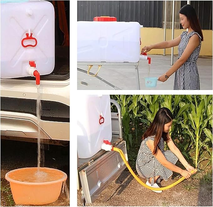 Water Container 50L 80L 110L 200L Heavy Duty Water Bucket Water Carrier, Portable Plastic Water Tank Water Storage for Camping Caravans Hiking Travel BBQ Travel Outdoor(Size:110L)