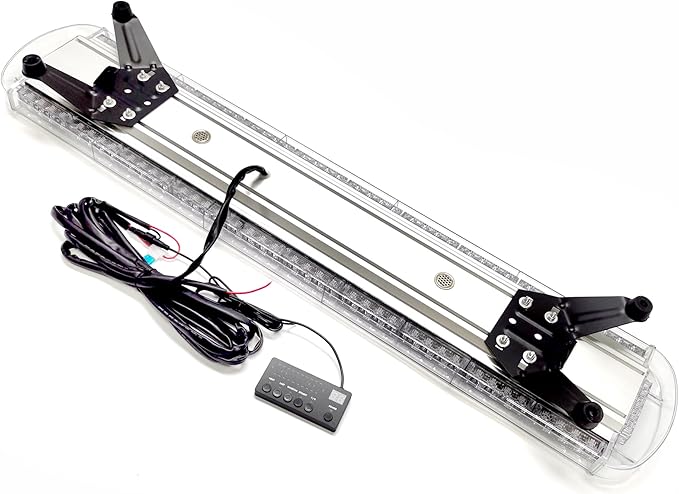 CFLMYYXGS Silver Case 26 Strobe Patterns Emergency Warning Light bar Flashing Vehicles Security Law Snowplow Tow Trucks Crane Construction Cars Wreckers Beacon Light (88 LED-Amber)