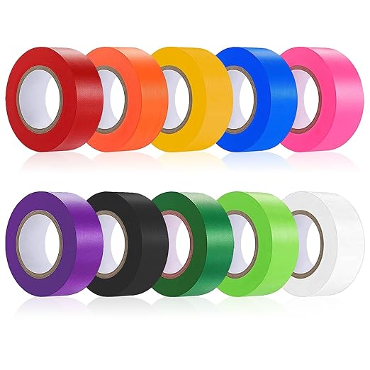 10 Pack Flagging Tape Assorted Colors, Non-Adhesive Plastic Ribbon Neon Marking, Marking Tape for Tree Marking, Hunting, Boundaries and Hazardous Areas,Trail Marking