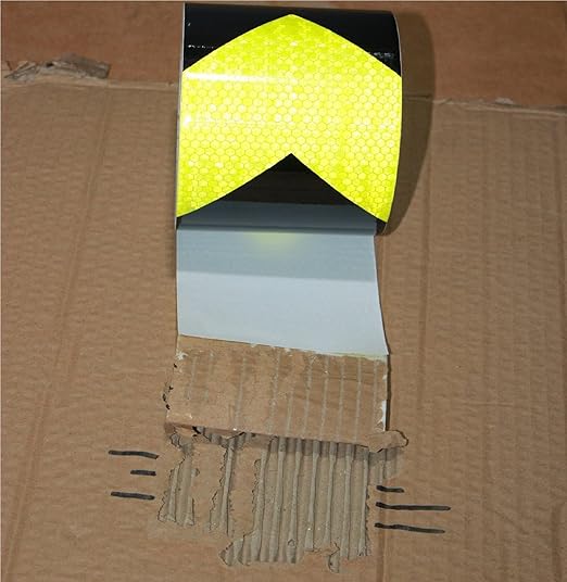 Reflective Tape 4 inch X 166 feet, Outdoor Waterproof Hazard Conspicuity Safety Warning Industrial Marking Tape