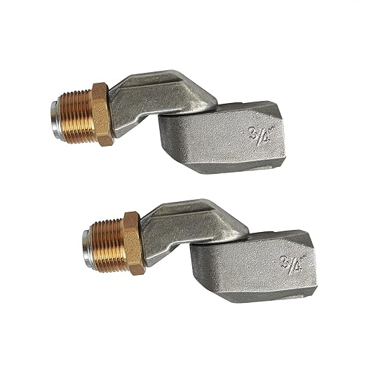 2PCS 3/4 Inch Fuel Hose Swivel 360 Rotating Connector for Fuel Nozzle Multi Plane Fuel Plane Swivel 19mm Male 19mm Female