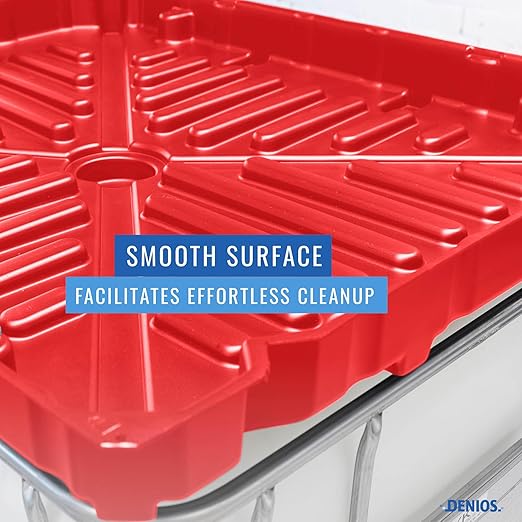 DENIOS® IBC Tote Funnel - 49.5"x42"x5" Extra Large Funnel | Wide Mouth for IBC Totes | Perfect for Fast, Spill-Free Liquid Transfer | Heavy-Duty Large | Red | Tote not Included