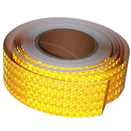 Industrial Reflective Tape Yellow 2 inch for Bikes, Outdoor Waterproof High Visibility Safety Warning Adhesive Stickers Strips (66 feet)