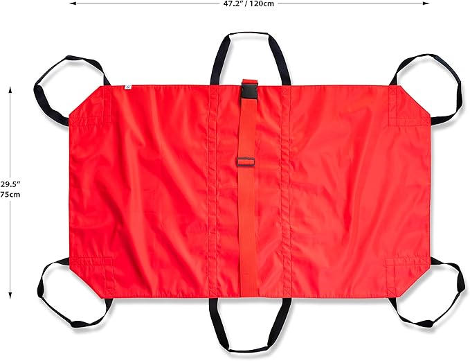 Transport Stretcher for Dogs - Animal Emergency Transport Carrier with Buckled Adjustable Safety Strap - Complete with Collapsible Dog Bowl