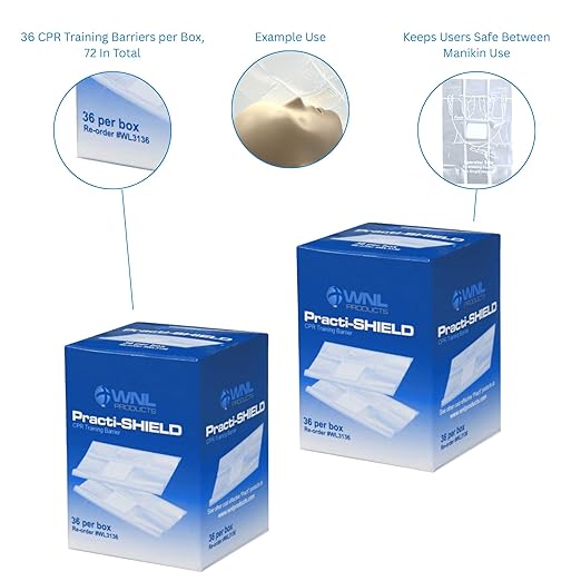 WNL Products WL3136-2PACK CPR Practi-Shield Manikin Training Protector - 72 Shields