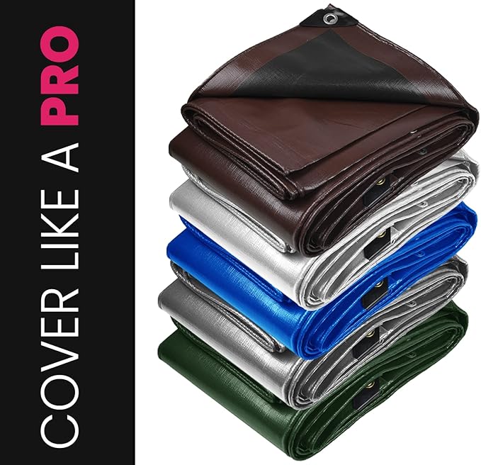 PROTARP Extreme Heavy Duty 22 Mil Tarp Cover, Waterproof, UV Resistant, Rip and Tear Proof, Poly Tarpaulin with Reinforced Edges for Roof, Camping, Patio, Pool, Boat. (Blue 30′ X 70′)