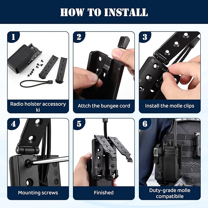 abcGoodefg Radio Holster Tactical Molle Radio Pouch for Vest Copmatible with Motorola APX6000 APX8000 Radios