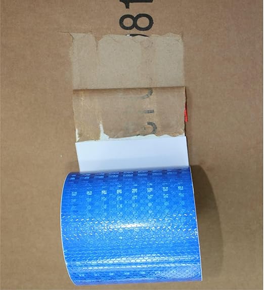 Industrial Reflective Tape Blue 2 inch Wide, Outdoor Waterproof High Visibility Safety Warning Reflector Sticker Strips (11 feet)