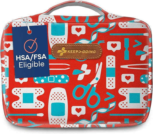 KeepGoing Large Home First Aid Kit for Kids – 270 Pc. for Car, Home, Dorm, & Boat with Latex-Free Bandages – 10 x 7 x 3.5 in. Travel First Aid Kit (The Classic)
