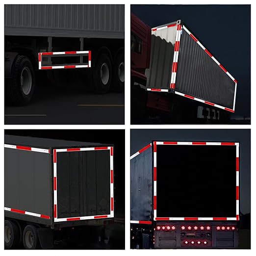 Reflective Tape, 1 Inch x 30 Feet - High Intensity - Red & White Reflective Safety Tape Waterproof Conspicuity for Trailer Reflector Trucks Bikes Baby Strollers Helmets