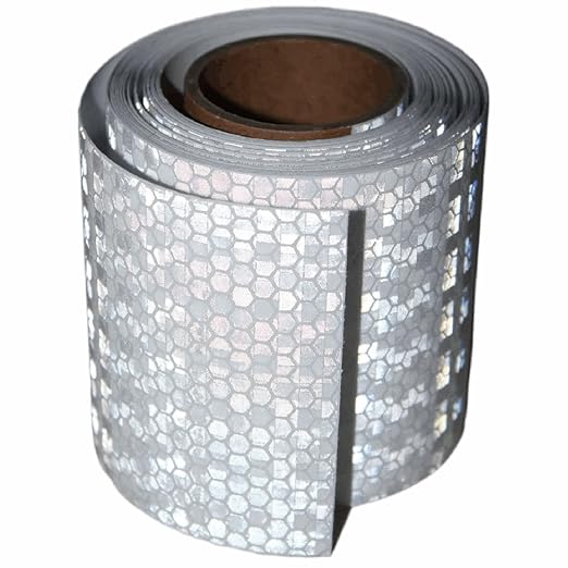 White Reflective Tape Outdoor Waterproof 3 inch, High Visibility Warning Industrial Marking Tape,Safety Stickers (11 feet)