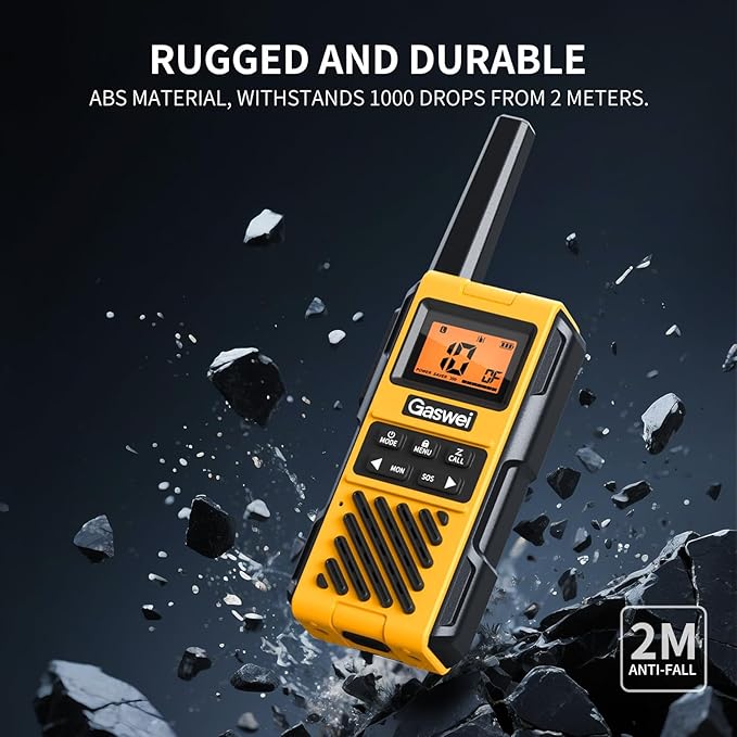 Walkie Talkies Long Range for Adults - G1Pro+ IP67 Waterproof Walkie Talkie Rechargeable Heavy Duty Two Way Radio with FM Radio, VOX, SOS& NOAA Weather Alerts (2 Pack)