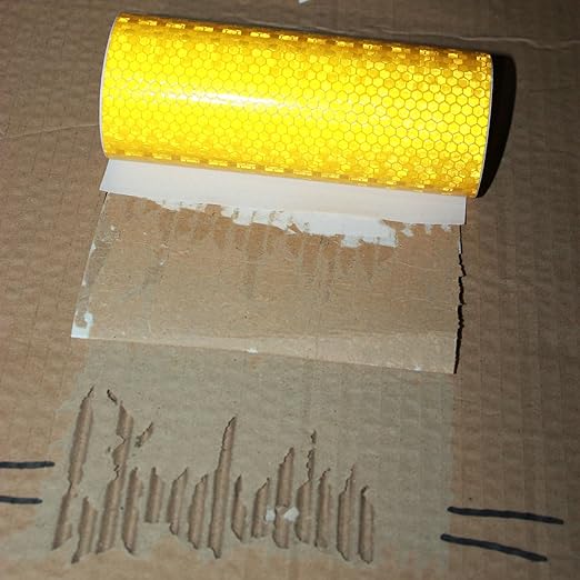 Yellow Reflective Tape 6 inch Wide for Trucks, Outdoor Waterproof High Visibility Safety Warning Reflector Sticker Strips (11 feet)