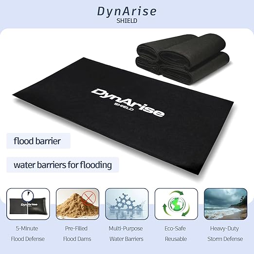 Water barriers Activate resuable Flood Water Barrier for Home Doors Water Barrier Water Dam Water barriers for Flooding 27.56 x 15 x 3.94 inches 4-Pack