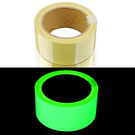 Oumers Glow in The Dark Tape 33 ft x 1 inch Green High Bright Luminous Tape Sticker Removeble Waterproof and Photoluminescent