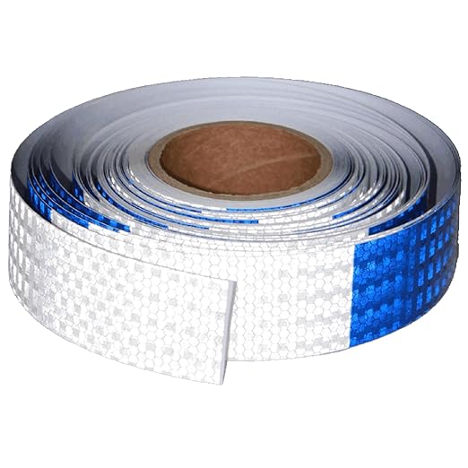 Reflective Tape Blue and White 2 inch Wide for Cars, Outdoor Waterproof High Visibility Safety Warning Adhesive Strips (166 feet)