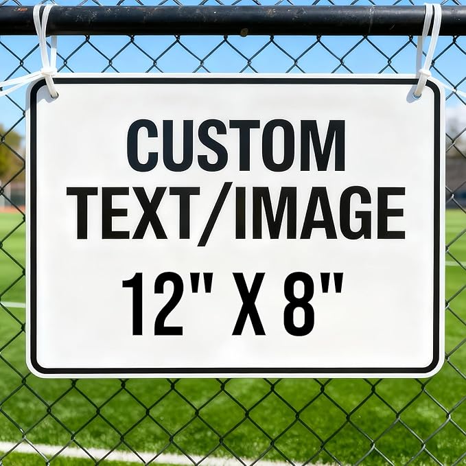 Custom Outdoor Metal Sign, Personalized 12x8 Inch Durable Rust-Free Aluminum with Reflective Option, Perfect for Driveway, Farm, Office, or Storefront Display. Single/Double Sided.