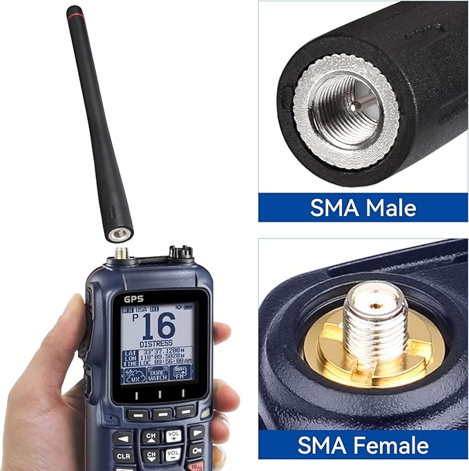 Bingfu Handheld Marine VHF Radio Antenna VHF 136-174MHz Rubber Duck SMA Male Antenna for Standard Horizon HX210 HX870 HX890 HX300 HX380 HX40 HX280 HX290 HX370 Boat Handheld Floating VHF Two Way Radio