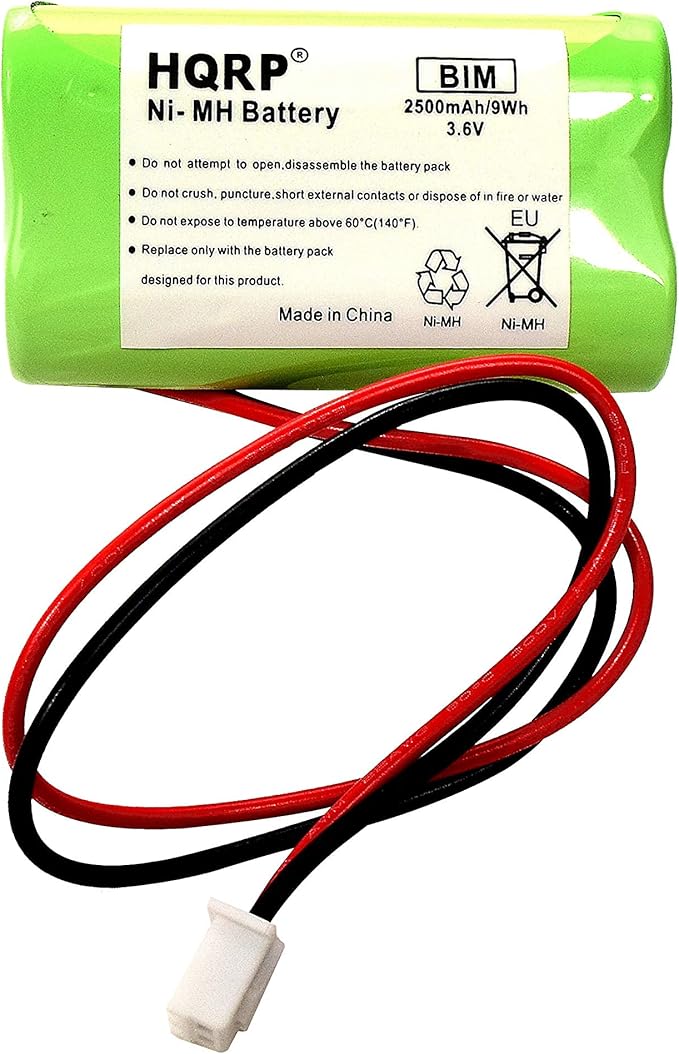 HQRP Battery Compatible with LFI Lights Hardwired Red LED Combo Exit Sign Emergency Light Square Head Model COMBO2RWBB COMBOR2 3.6V 2500mAh