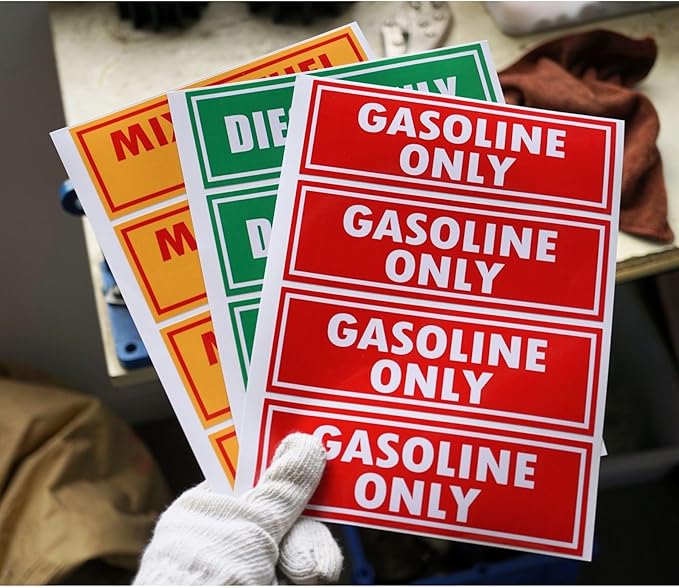 8PCS Diesel Only and Gasoline Only Decal Combo Vinyl Labels for Trucks Cars Fuel Caps Durable Weather Resistant 2 Inch x 6 Inch