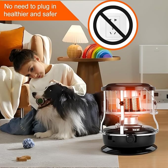 Portable Kerosene Heater Indoor Outdoor, Kerosene Stove Non Electric Heaters, Emergency Oil Heater, for Heating Garage Cooking Camping