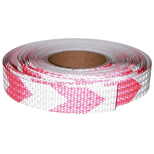 Reflective Tape Red White 1 Inch x 168 Feet, Warning Conspicuity Reflector, Night Safety Sticker for Car Trailer Clothing