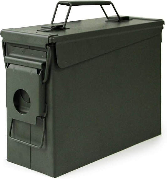 GUGULUZA Metal Ammo Can 30/50 Cal, Lockable Bullet Storage Case, Waterproof & Airtight Containers Box with Flip Top for Long-Term Storage Shotgun, Rifles, Pistols Ammunition