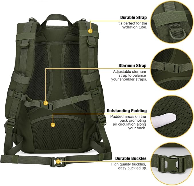 Mardingtop Small Tactical Backpack,Molle Hiking Backpack for Backpacking,Cycling and Biking,15L/25L Backpack