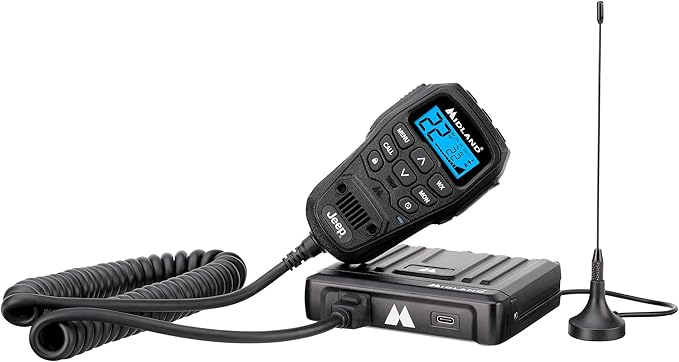 Midland® MXT575J Jeep® MicroMobile GMRS Two Way Radio with NOAA Weather Scan and Alert - for Farms, Ranches, Overlanding - Repeater Capable, Integrated Control Mic,- External Magnetic Mount