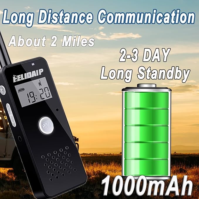 T-M16 Small Walkie Talkies,Portable Two Way Radio with Earpiece & Mic Set Headsets,VOX Hands Free for Restaurants,Hotel,Sports & Outdoor Activities,Hospitals,Tourism,Black 2 Pack