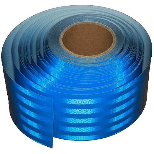 Industrial Non Fading Reflective Tape Blue 4 inch Wide, Outdoor Waterproof High Visibility Safety Adhesive Reflector Strips (166 feet)