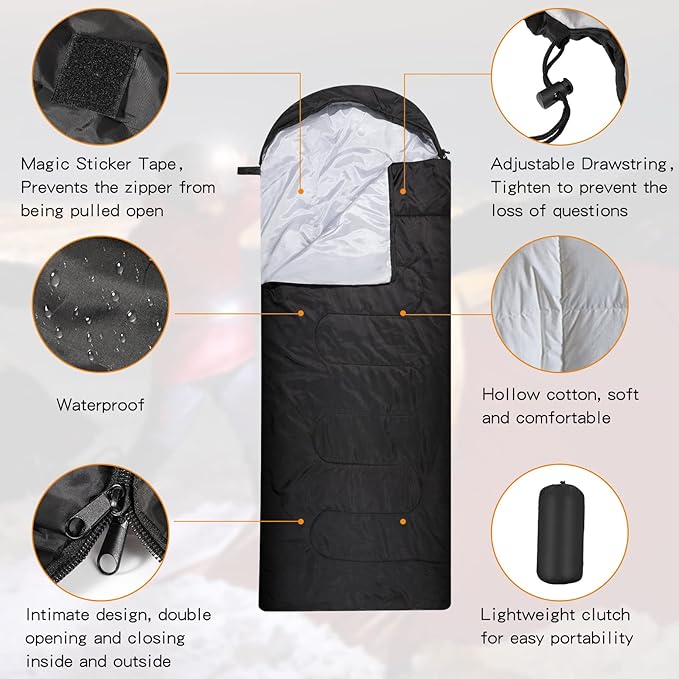 Macarrie 48 Pcs Winter Sleeping Bags Bulk for Adults Homeless 4 Season Warm Cold Weather Sleeping Bags with Compression Sack Lightweight Portable Waterproof for Donation Hiking Outdoor