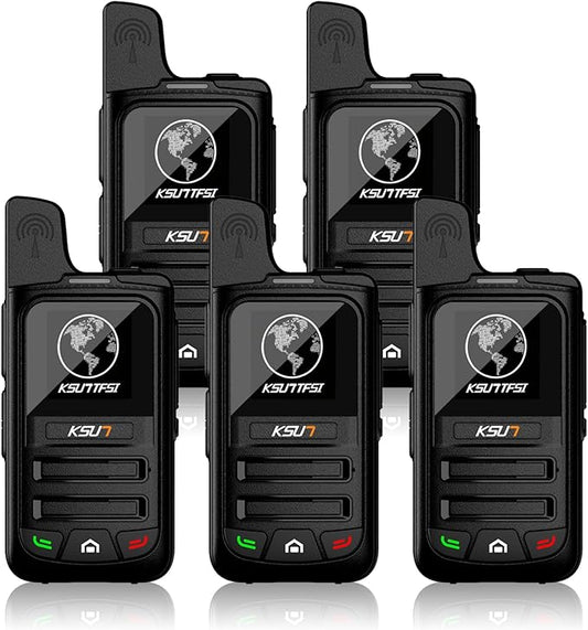 Lifetime Free Global Rapid Walkie Talkies Unlimited Range Nationwide PTT 4G LTE PoC Long Range Two Way Radios Long Distance 5000 Miles Professional for Family,Outdoor,Logistics (5 Pack with SIM)