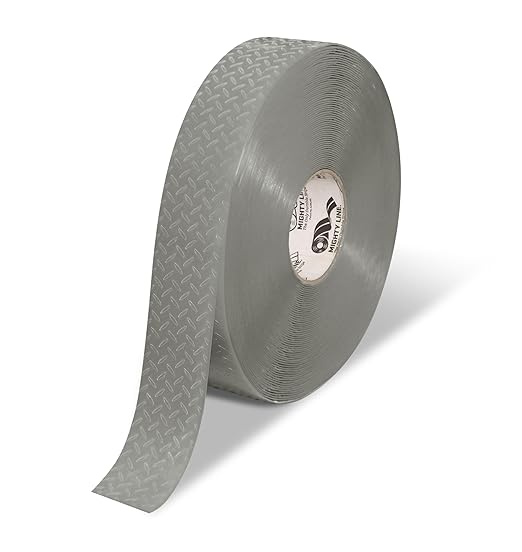 Mighty Line 2" Anti-Slip Solid Color Floor Marking Tape for Safety, Caution, Warning, Flooring, Heavy-Duty, Peel and Stick, Adhesive, Industrial Quality, 100' Roll, Gray